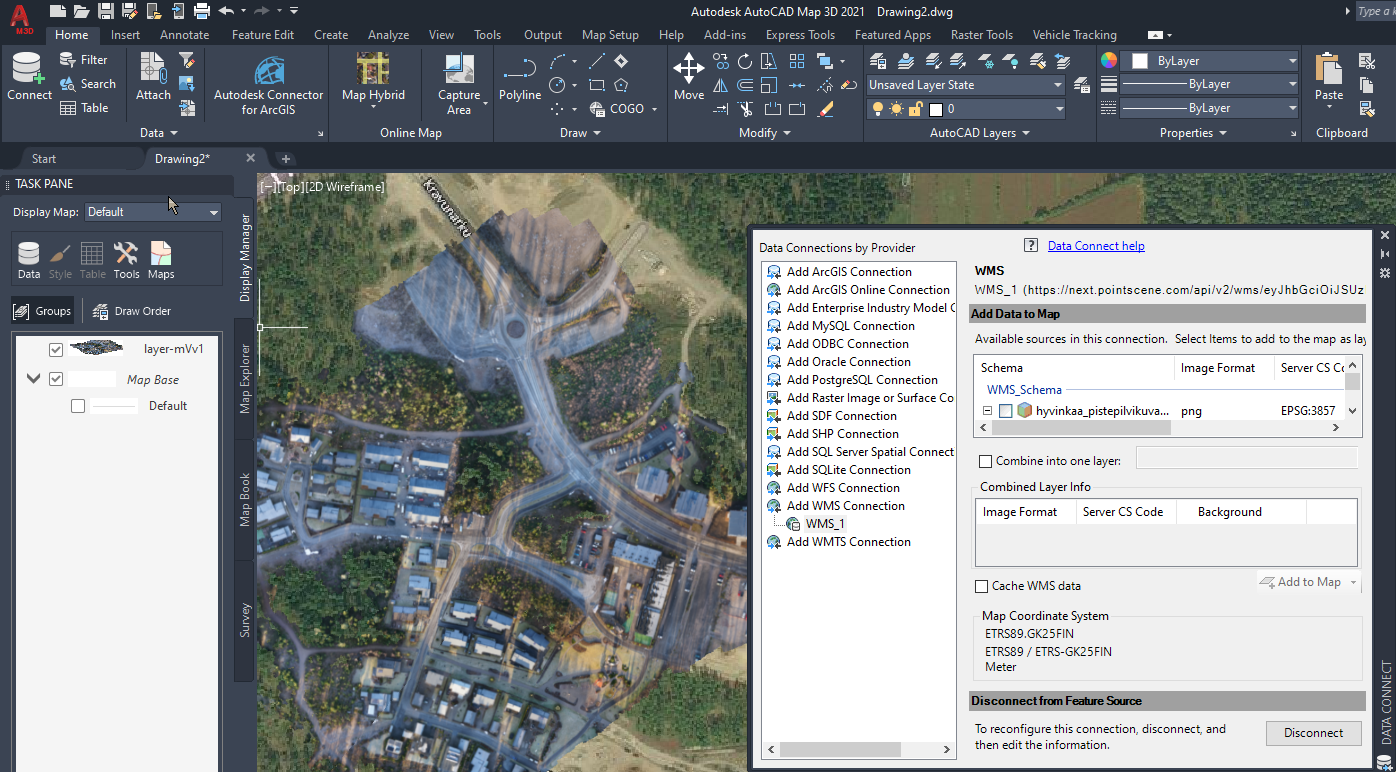 Autodesk Map 3d 2021 How To Add Wms / Wmts To Autocad Map 3D (2018-2021) - Pointscene